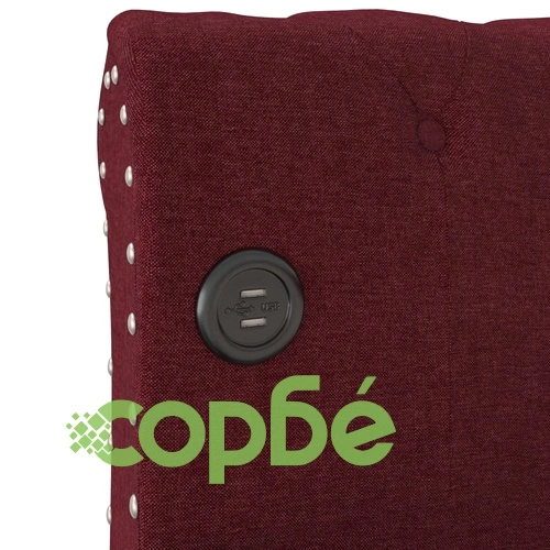 Дневно легло, USB, виненочервено, текстил, 90х200 см ➤ топ цена ➤ sorbe.bg