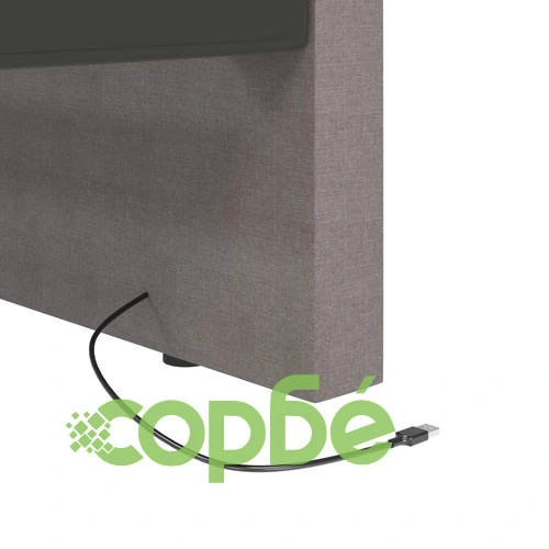 Дневно легло, USB, светлосиво, текстил 90х200 см ➤ топ цена ➤ sorbe.bg