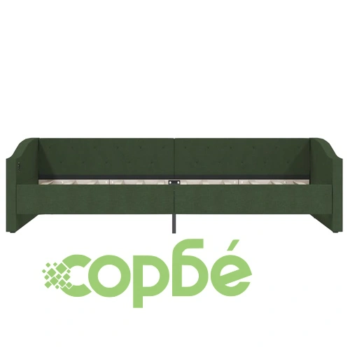 Дневно легло, USB, тъмнозелено, текстил, 90х200 см ➤ топ цена ➤ sorbe.bg