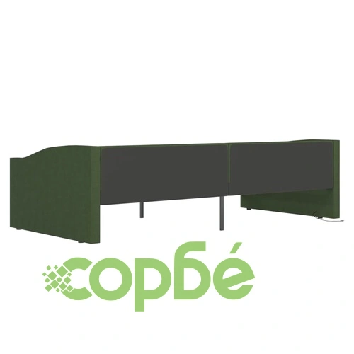 Дневно легло, USB, тъмнозелено, текстил, 90х200 см ➤ топ цена ➤ sorbe.bg