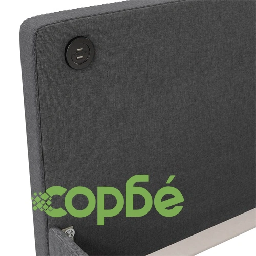 Дневно легло, USB, тъмносиво, текстил, 90х200 см ➤ топ цена ➤ sorbe.bg