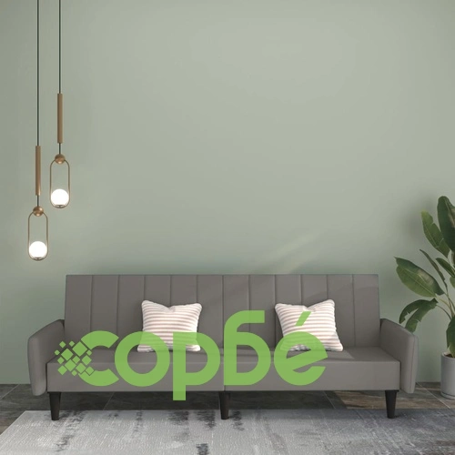 2-местно разтегателно канапе, тъмносиво, кадифе ➤ топ цена ➤ sorbe.bg