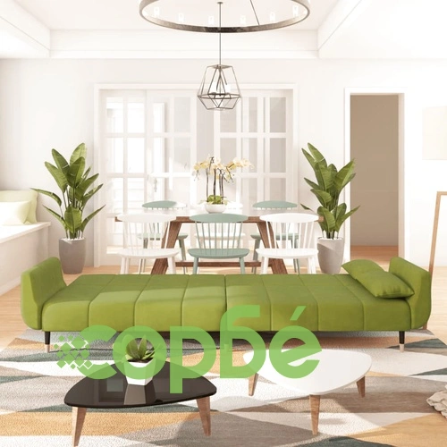 2-местно разтегателно канапе 2 възглавници светлозелено кадифе ➤ топ цена ➤ sorbe.bg