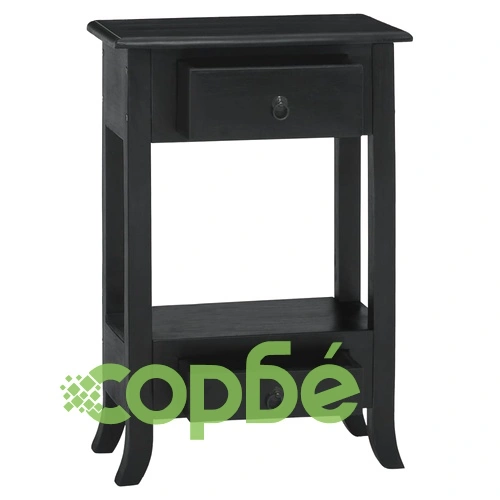 Конзолна маса с чекмеджета, черна, 50x30x75 см, махагон масив ➤ топ цена ➤ sorbe.bg