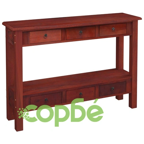 Конзолна маса с чекмеджета, кафява, 110x30x75 см, махагон масив ➤ топ цена ➤ sorbe.bg