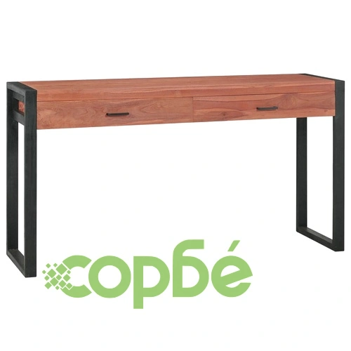 Бюро с 2 чекмеджета, 120x40x75 см, тиково дърво масив ➤ топ цена ➤ sorbe.bg