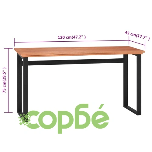Бюро, 120x45x75 см, тиково дърво масив  ➤ топ цена ➤ sorbe.bg