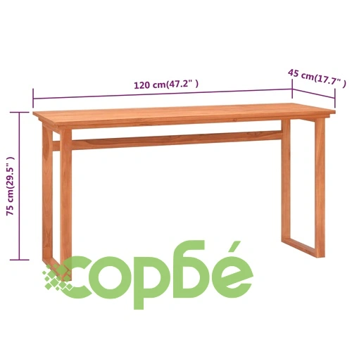 Бюро, 120x45x75 см, тиково дърво масив ➤ топ цена ➤ sorbe.bg