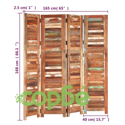 Параван за стая, 168 cм, регенерирано дърво масив ➤ топ цена ➤ sorbe.bg
