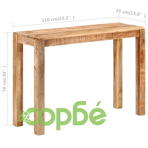 Конзолна маса, 110x35x76 см, грубо мангово дърво  ➤ топ цена ➤ sorbe.bg