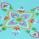 Кафе маса мангова дървесина масив синя ръчно рисувана