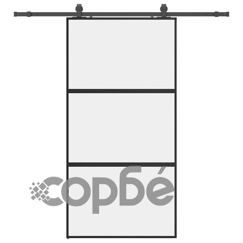 Плъзгаща се врата с комплект обков Черно 102,5x205 cm ➤ топ цена ➤ sorbe.bg