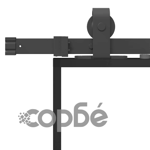 Плъзгаща се врата с комплект обков Черно 76x205 cm ➤ топ цена ➤ sorbe.bg