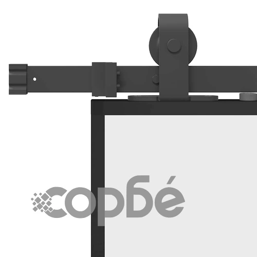 Плъзгаща се врата с комплект обков Черно 76x205 cm ➤ топ цена ➤ sorbe.bg