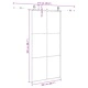 Плъзгаща се врата с механизъм черна 102x205 см ESG стъкло