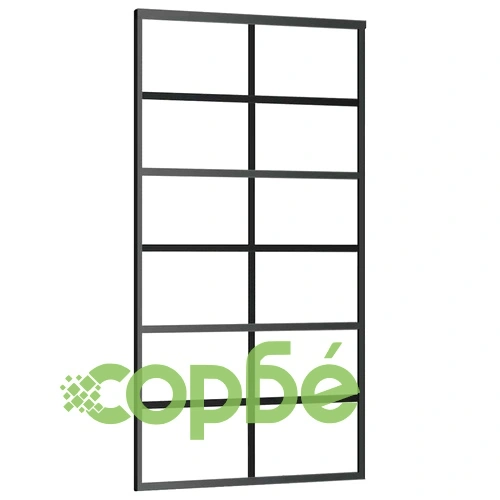 Плъзгаща се врата с механизъм черна 102x205 см ESG стъкло ➤ топ цена ➤ sorbe.bg