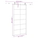 Плъзгаща се врата с механизъм черна 102x205 см ESG стъкло