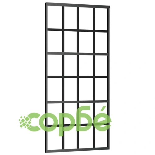Плъзгаща се врата с обков черна 90x205 см ESG стъкло ➤ топ цена ➤ sorbe.bg