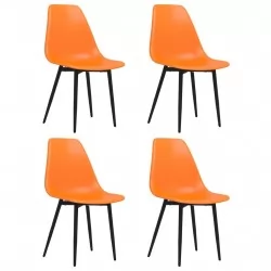 Трапезни столове, 4 бр, оранжеви, РР