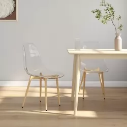 Трапезни столове, 2 бр, прозрачни, PET