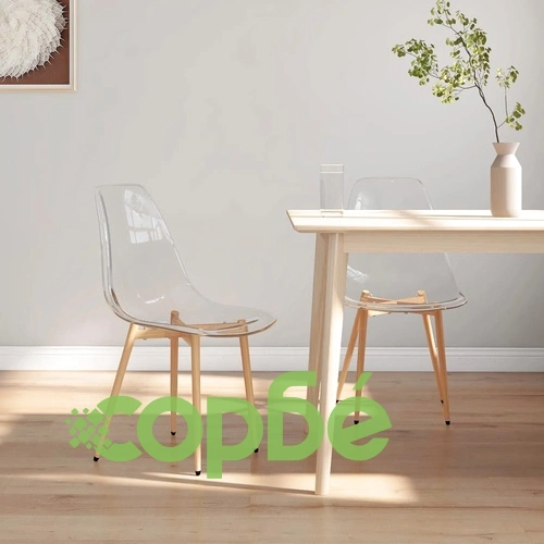 Трапезни столове, 2 бр, прозрачни, PET ➤ топ цена ➤ sorbe.bg