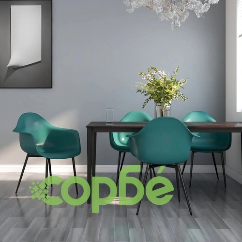Трапезни столове, 4 бр, тюркоаз, PP ➤ топ цена ➤ sorbe.bg