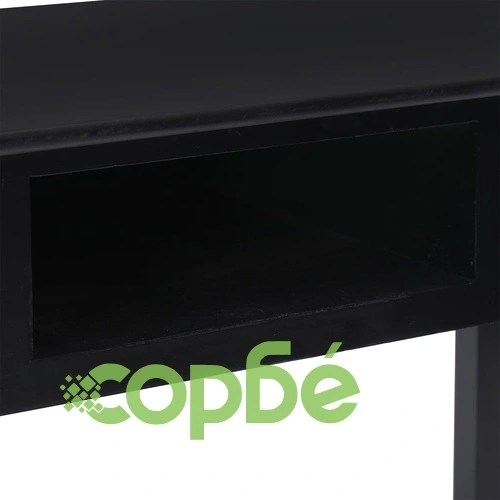 Бюро, черно, 108x45x76 см, масивна дървесина пауловния ➤ топ цена ➤ sorbe.bg