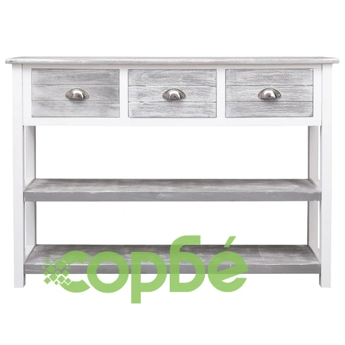 Сайдборд, антично сиво, 108x30x76 cм, пауловния масив ➤ топ цена ➤ sorbe.bg