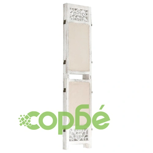 338559  4-Panel Room Divider Cream 140x165 cm Fabric ➤ топ цена ➤ sorbe.bg