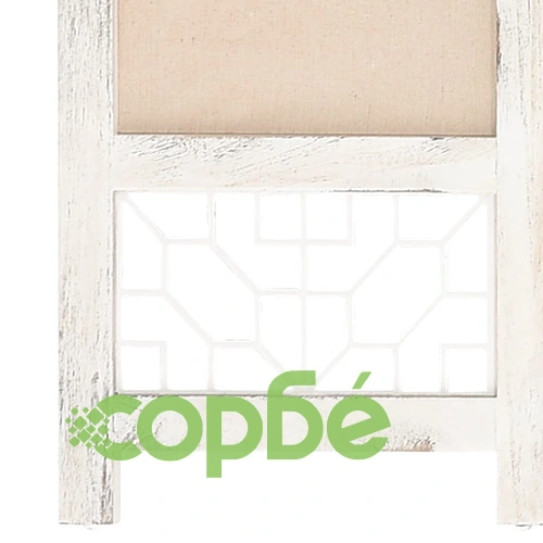 338559  4-Panel Room Divider Cream 140x165 cm Fabric ➤ топ цена ➤ sorbe.bg