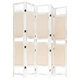 Параван за стая, 5 панела, кремав, 175x165 cм, текстил
