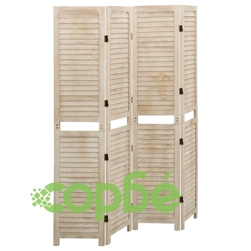 Параван за стая, 4 панела, 140x165 cм, пауловния масив ➤ топ цена ➤ sorbe.bg