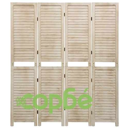 Параван за стая, 4 панела, 140x165 cм, пауловния масив ➤ топ цена ➤ sorbe.bg