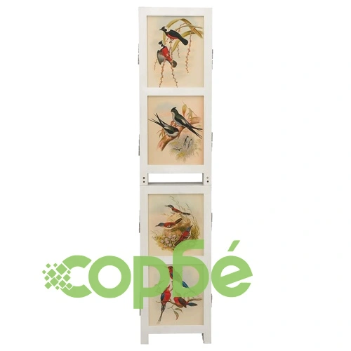 Параван за стая, 4 панела, бял, 140x165 cм, пауловния масив ➤ топ цена ➤ sorbe.bg