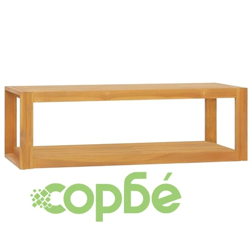 Стенен шкаф за баня, 110x45x35 см, тиково дърво масив ➤ топ цена ➤ sorbe.bg