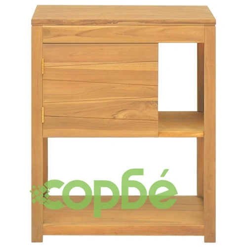 Шкаф за баня, 60x40x75 см, тиково дърво масив ➤ топ цена ➤ sorbe.bg