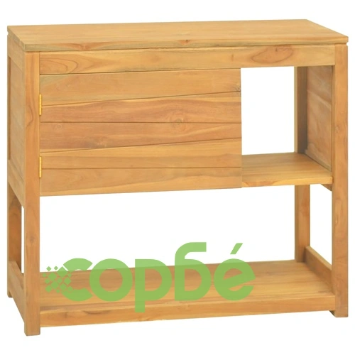 Шкаф за баня, 85x40x75 см, тиково дърво масив ➤ топ цена ➤ sorbe.bg