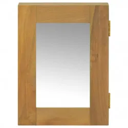 Шкаф с огледало, 30x10x40 см, тиково дърво масив