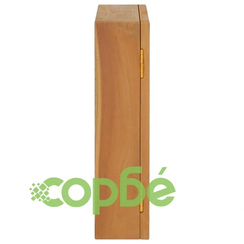 Шкаф с огледало, 60x10x40 см, тиково дърво масив ➤ топ цена ➤ sorbe.bg