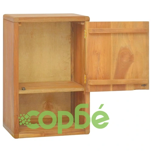 Стенен шкаф за баня, 45x30x70 см, тиково дърво масив ➤ топ цена ➤ sorbe.bg