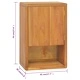 Стенен шкаф за баня, 45x30x70 см, тиково дърво масив