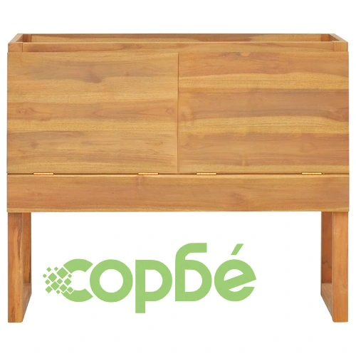 Шкаф за баня, 90x40x75,5 см, тиково дърво масив ➤ топ цена ➤ sorbe.bg