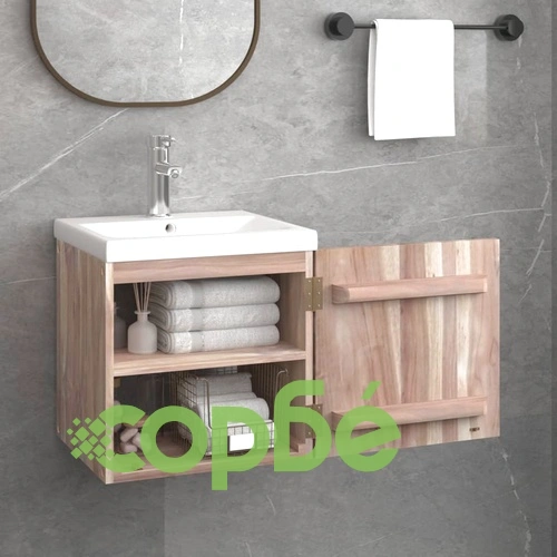 Стенен шкаф за баня, 41x38x40 см, тиково дърво масив ➤ топ цена ➤ sorbe.bg