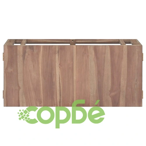 338254  Стенен шкаф за баня, 90x39x40 см, тиково дърво масив ➤ топ цена ➤ sorbe.bg