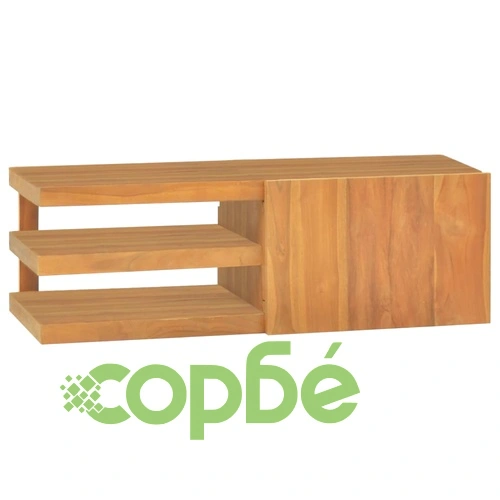 Стенен шкаф за баня, 90x40x30 см, тиково дърво масив ➤ топ цена ➤ sorbe.bg