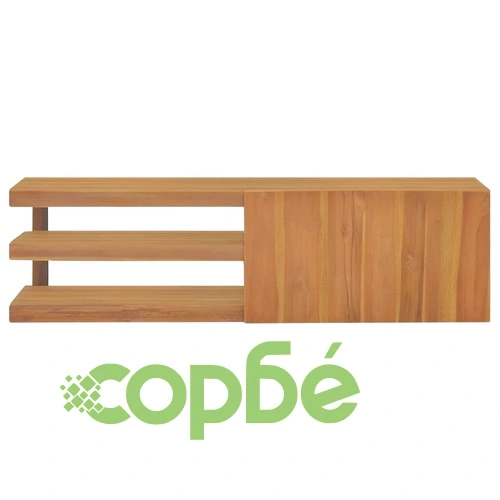 Стенен шкаф за баня, 110x40x30 см, тиково дърво масив ➤ топ цена ➤ sorbe.bg