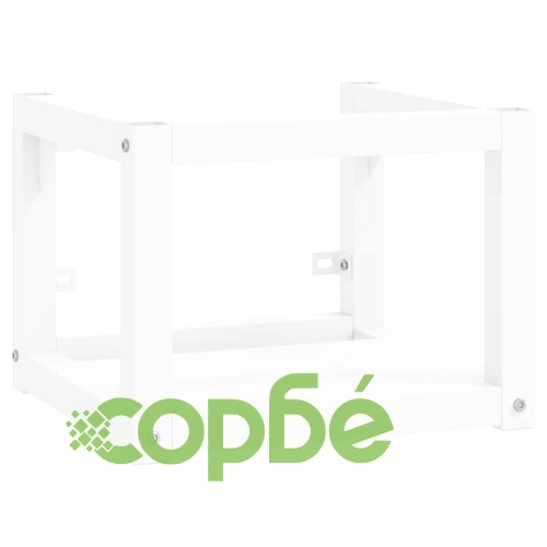 Рамка за мивка за баня стенен монтаж бяла 40x38x31 см желязо ➤ топ цена ➤ sorbe.bg