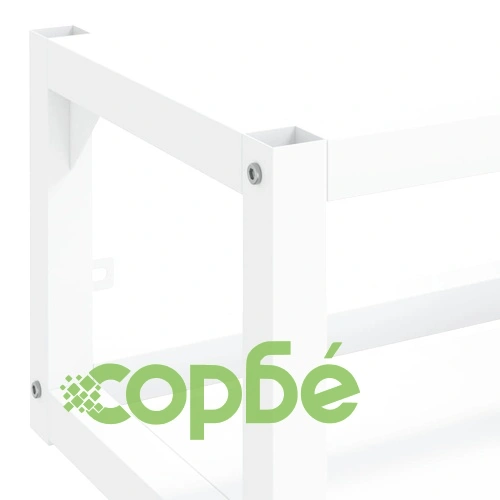 Рамка за мивка за баня стенен монтаж бяла 40x38x31 см желязо ➤ топ цена ➤ sorbe.bg