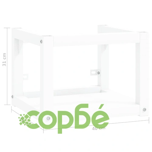 Рамка за мивка за баня стенен монтаж бяла 40x38x31 см желязо ➤ топ цена ➤ sorbe.bg