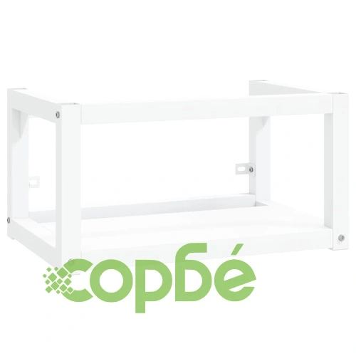 Рамка за мивка за баня стенен монтаж бяла 59x38x31 см желязо ➤ топ цена ➤ sorbe.bg